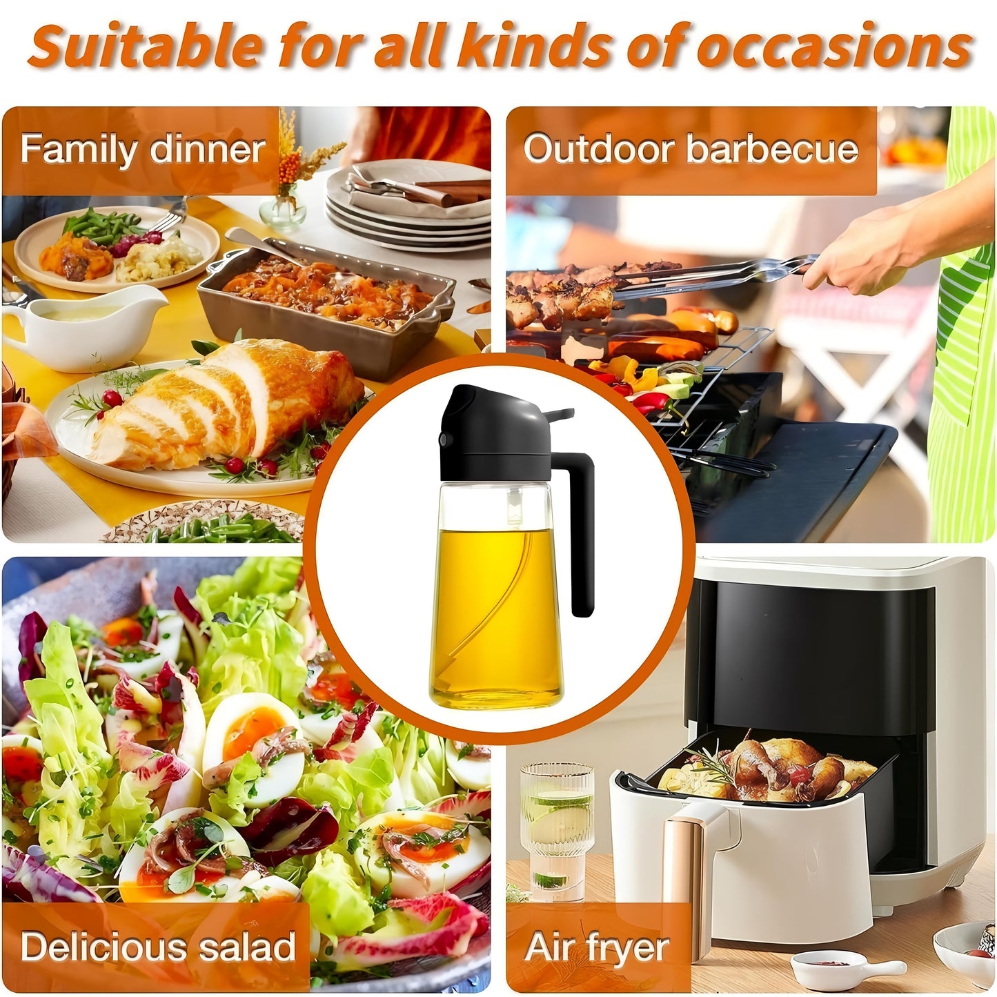 2 in 1 Sprayer Oil Bottle