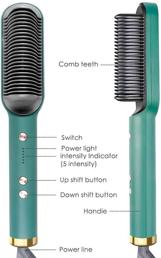 2 in 1 Ceramic Hair Straightener Brush