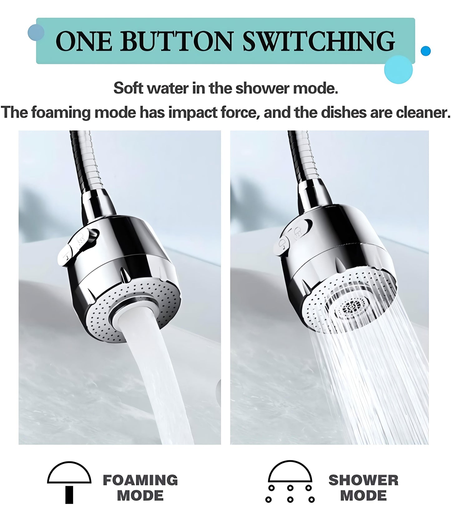 360° Rotatable Filter Head For Kitchen, (2 Modes)