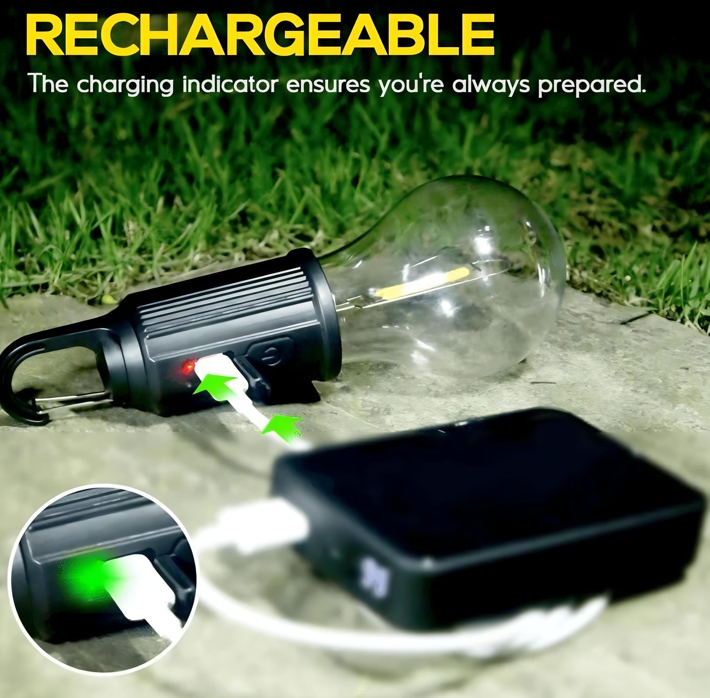 Clip Bulb Portable & Rechargeable Hanging Light
