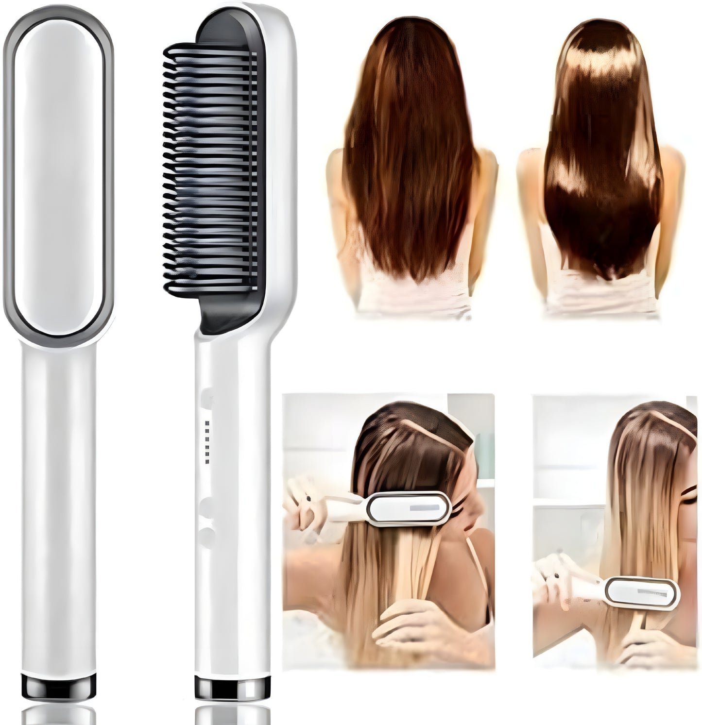 2 in 1 Ceramic Hair Straightener Brush