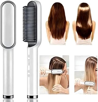 2 in 1 Ceramic Hair Straightener Brush