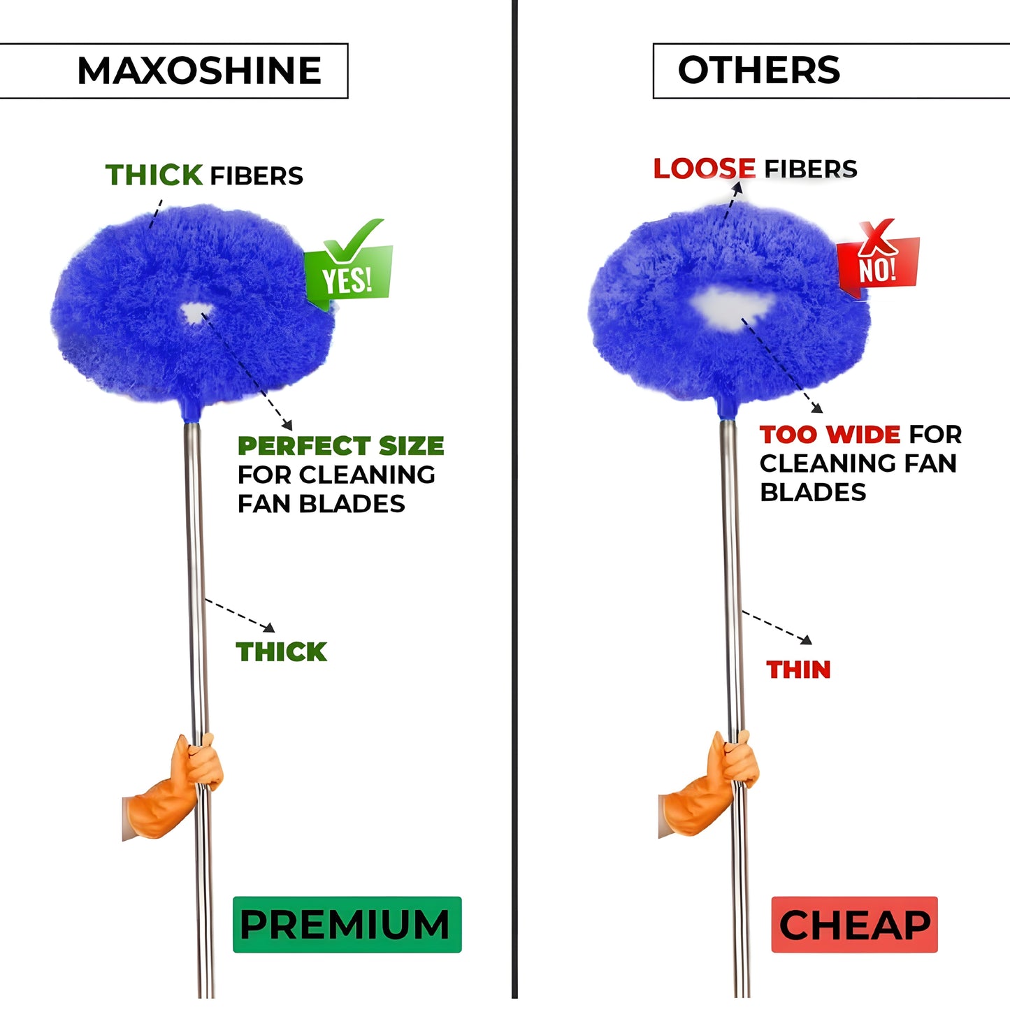 Fan Cleaner Brush with Long Rod Flexible (Dust Cleaner Foldable)