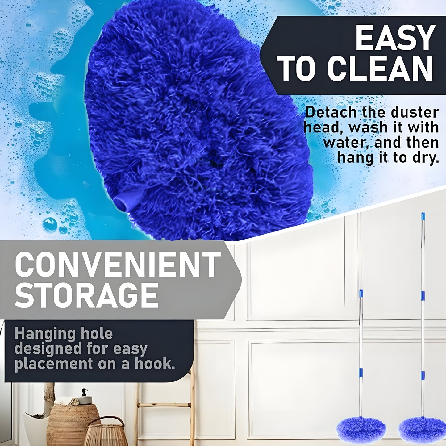 Fan Cleaner Brush with Long Rod Flexible (Dust Cleaner Foldable)