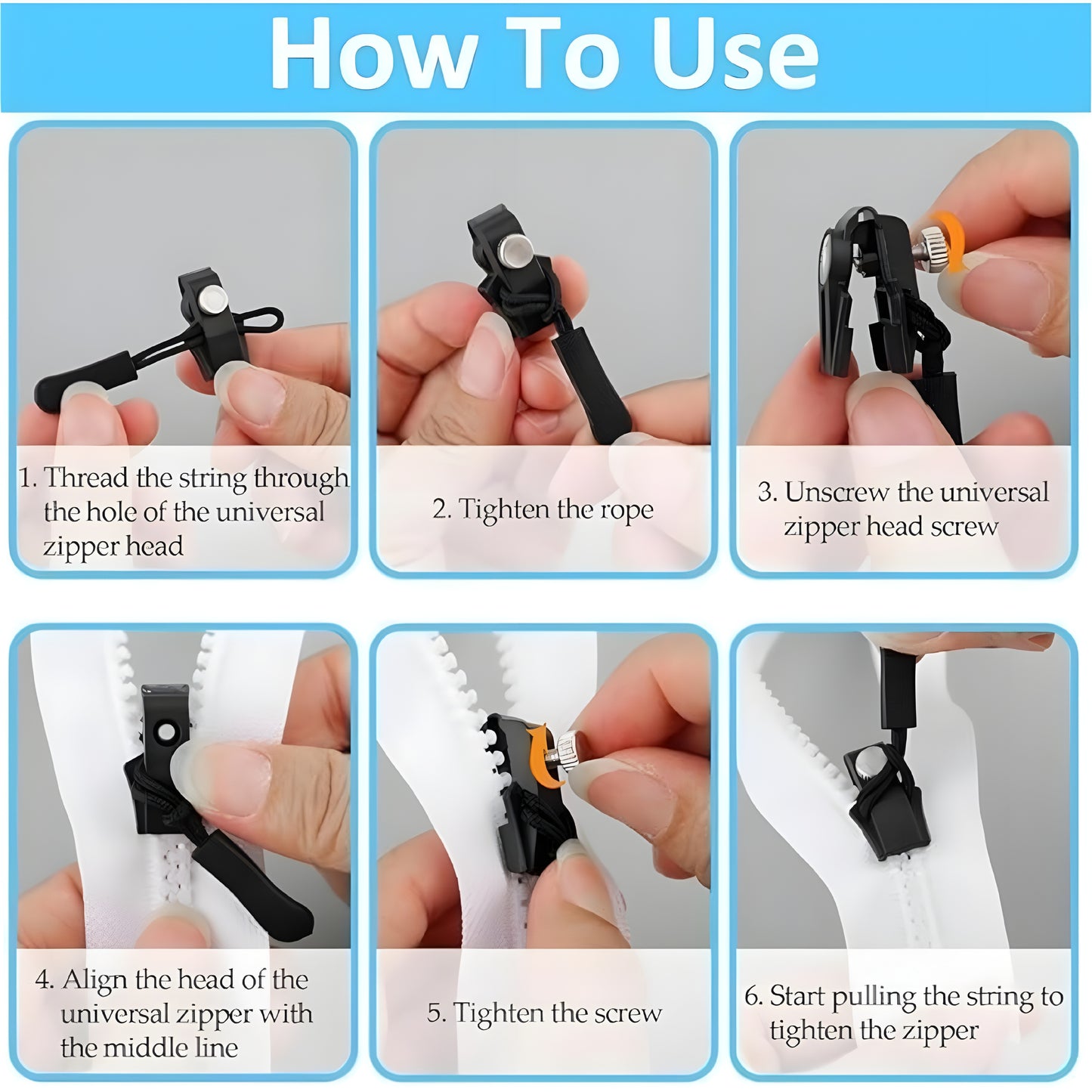 Premium Zipper Slider (Pack of 10)